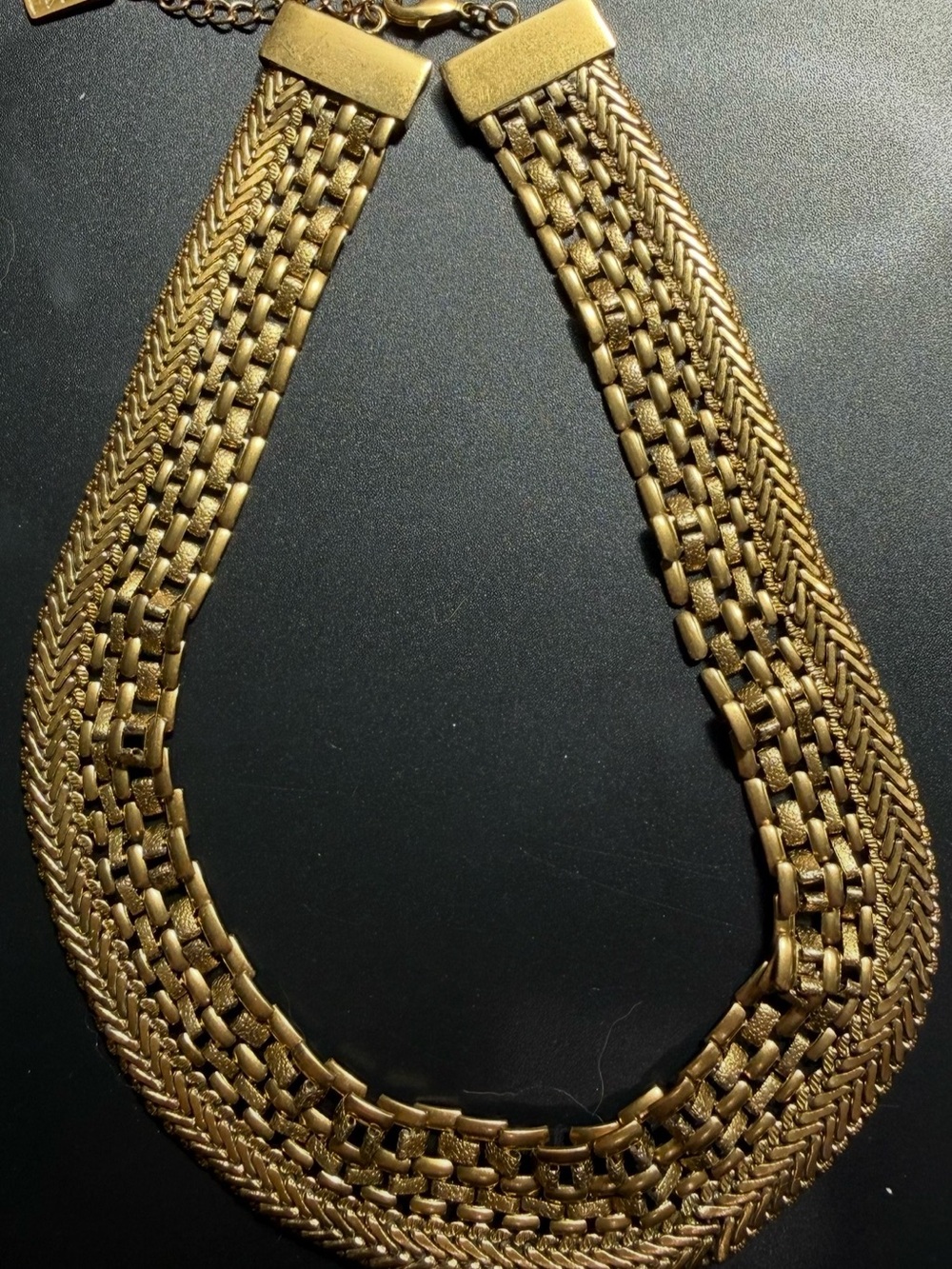 Silpada KR “Good as Gold” brass woven statement necklace ; sample